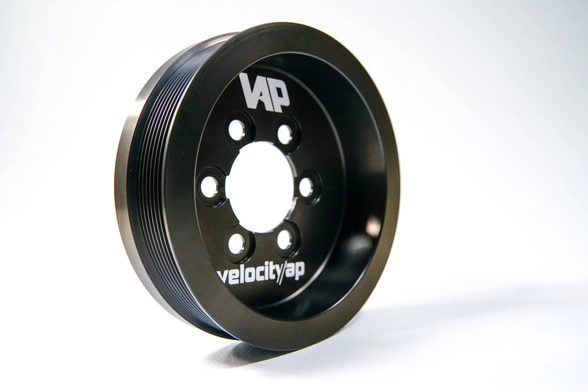 VelocityAP BLACK PULLEY ONLY JLR V6 &amp; V8 Supercharged Lower Crank Pulley