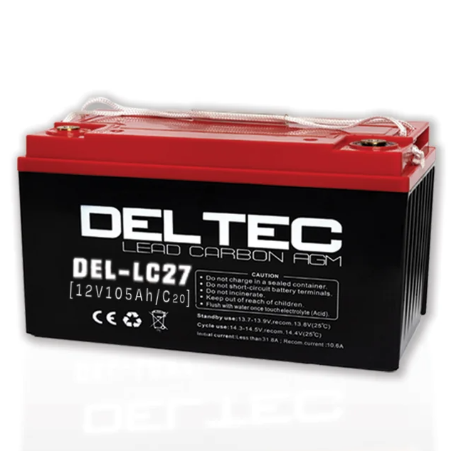 Deltec DEL-LC27 Lead Carbon AGM Deep Cycle Battery - 12V 105Ah - Image 1
