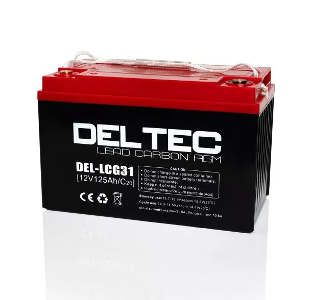 Deltec DEL-LCG31 Lead Carbon AGM Deep Cycle Battery - 12V 125Ah - Image 1
