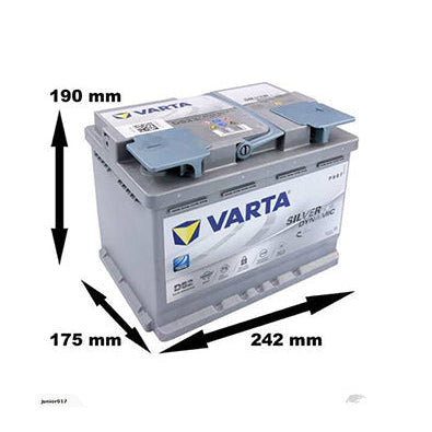 Varta D52 A8 LN2 Silver Dynamic AGM Battery – 680CCA 60Ah - Image 1