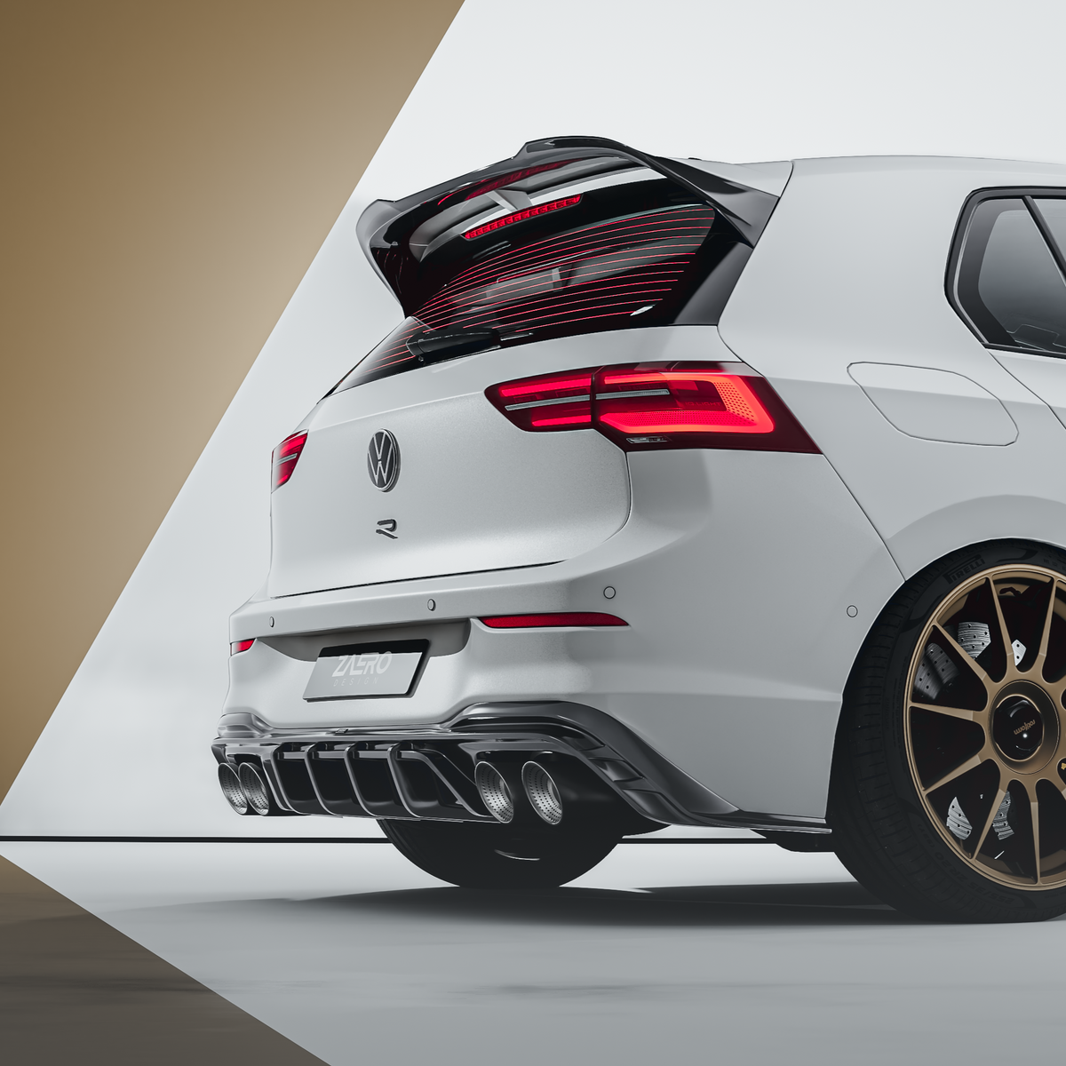 Zaero Design EVO-1 Rear Diffuser for Volkswagen Golf R MK8 MK8.5 2021+