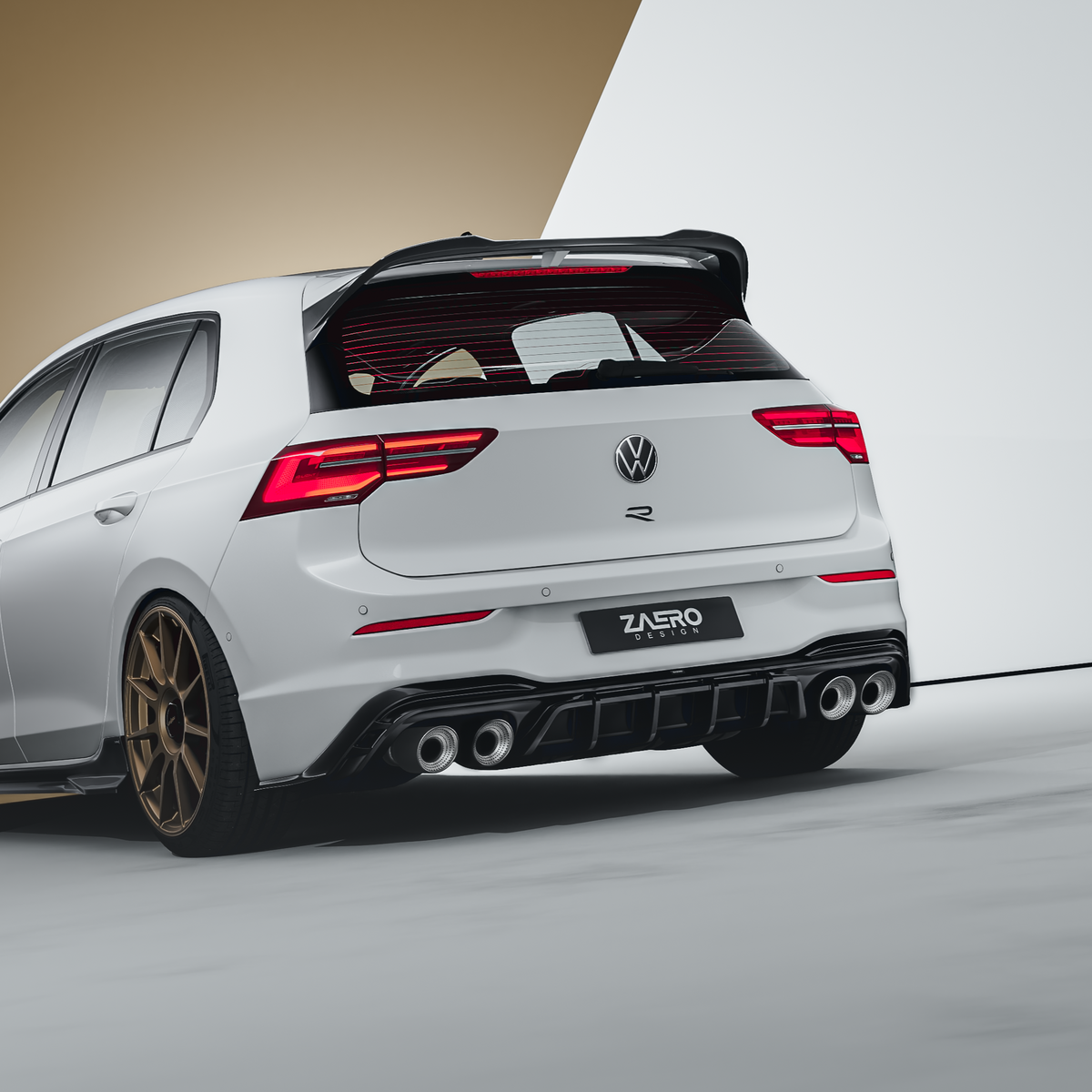 Zaero Design EVO-1 Rear Diffuser for Volkswagen Golf R MK8 MK8.5 2021+
