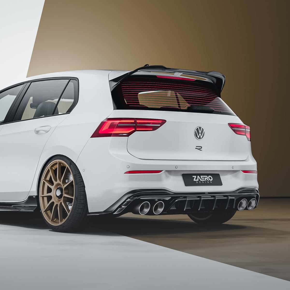 Zaero Design EVO-1 Rear Diffuser for Volkswagen Golf R MK8 MK8.5 2021+
