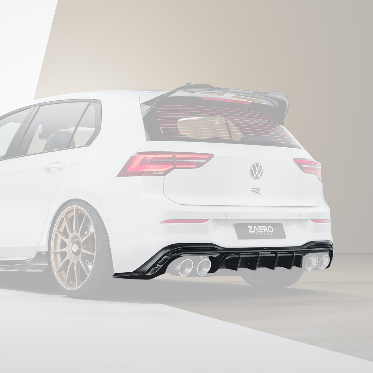 Zaero Design EVO-1 Rear Diffuser for Volkswagen Golf R MK8 MK8.5 2021+