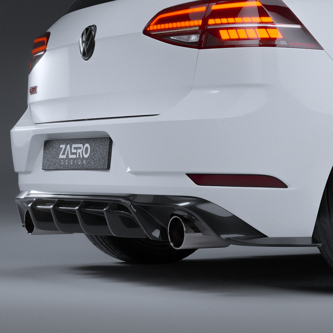 Zaero Design EVO-1 Rear Diffuser for Volkswagen Golf GTI MK7.5 2018-2021