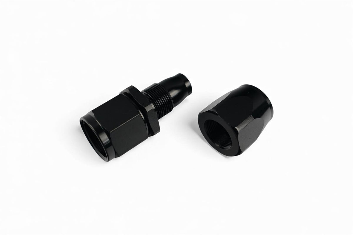 Black AN-10 Swivel Straight Oil Cooler Fitting