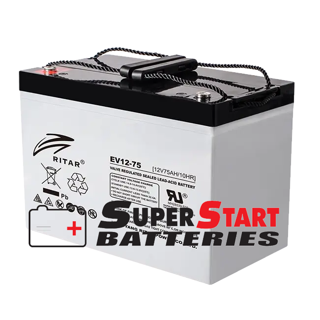 Amptech Ritar Amptech AT12750D Deep Cycle AGM Battery 75AH - Image 2