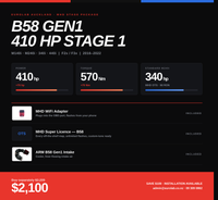 BMW B58 Gen1 410HP Stage 1 Package — MHD Tune + Hardware