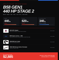 BMW B58 Gen1 440HP Stage 2 Package — MHD Tune + Hardware