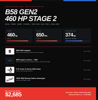 BMW B58 Gen2 460HP Stage 2 Package — MHD Tune + Hardware
