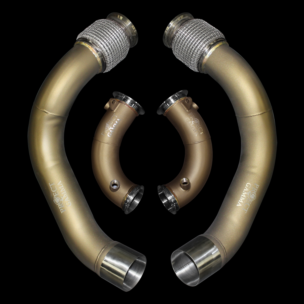ProjectGamma BMW M5 | M8 F90 F91 F92 F93 Primary &amp; Secondary Downpipes Full Set