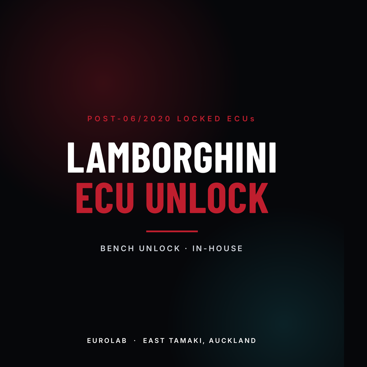 Lamborghini ECU unlock service at EuroLab, East Tamaki, Auckland