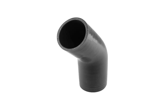 Turbosmart Silicon 45 Degree Reducer Elbow 2.50–2.75"(Black) - Image 1