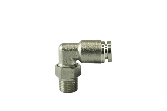 Turbosmart 1/8" NPT 90Deg Pushloc Fitting - SS - 1/4" - Image 1