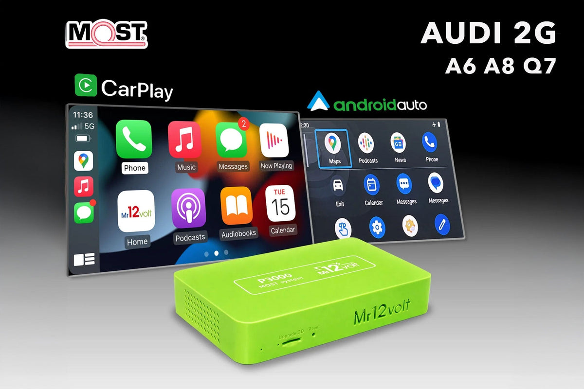 Mr12Volt Audi MMI 2G A6 A8 Q7 Wireless Apple CarPlay Android Auto MOST Interface